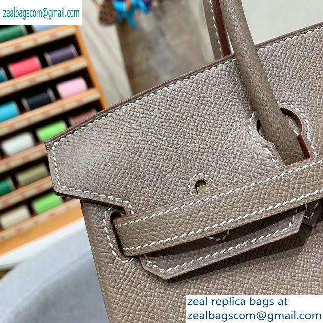 Hermes Birkin 25cm Bag in Original Epsom Leather Elephant Gray - Click Image to Close