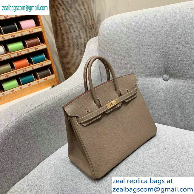 Hermes Birkin 25cm Bag in Original Epsom Leather Elephant Gray