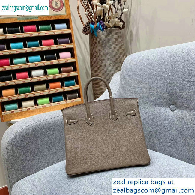 Hermes Birkin 25cm Bag in Original Epsom Leather Elephant Gray - Click Image to Close