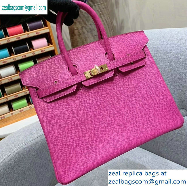 Hermes Birkin 25cm Bag in Original Epsom Leather Fuchsia