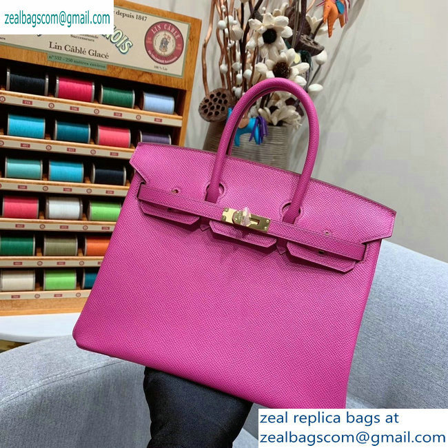 Hermes Birkin 25cm Bag in Original Epsom Leather Fuchsia