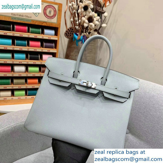 Hermes Birkin 25cm Bag in Original Epsom Leather Glacier Gray - Click Image to Close