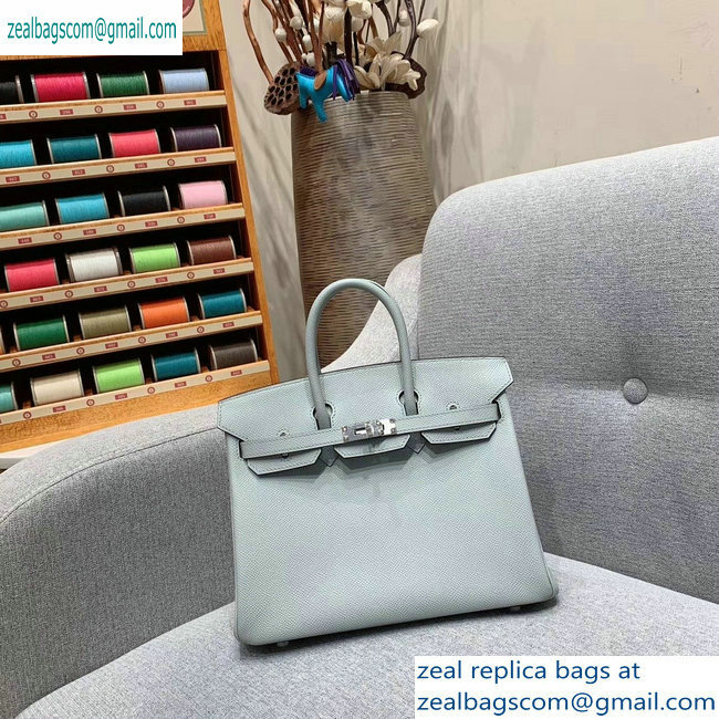 Hermes Birkin 25cm Bag in Original Epsom Leather Glacier Gray - Click Image to Close