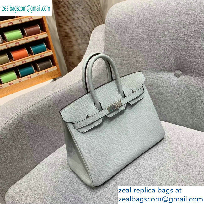 Hermes Birkin 25cm Bag in Original Epsom Leather Glacier Gray - Click Image to Close