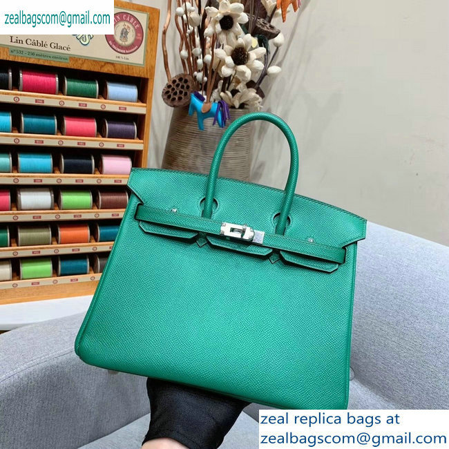 Hermes Birkin 25cm Bag in Original Epsom Leather Green - Click Image to Close