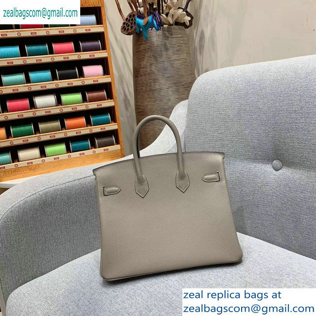 Hermes Birkin 25cm Bag in Original Epsom Leather Light Gray