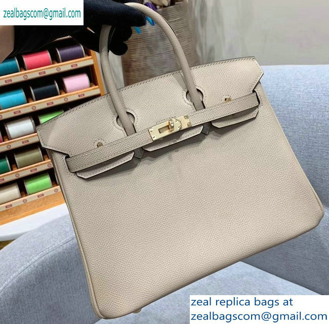 Hermes Birkin 25cm Bag in Original Epsom Leather Pale Gray - Click Image to Close