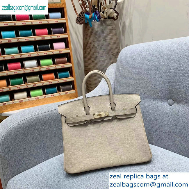 Hermes Birkin 25cm Bag in Original Epsom Leather Pale Gray