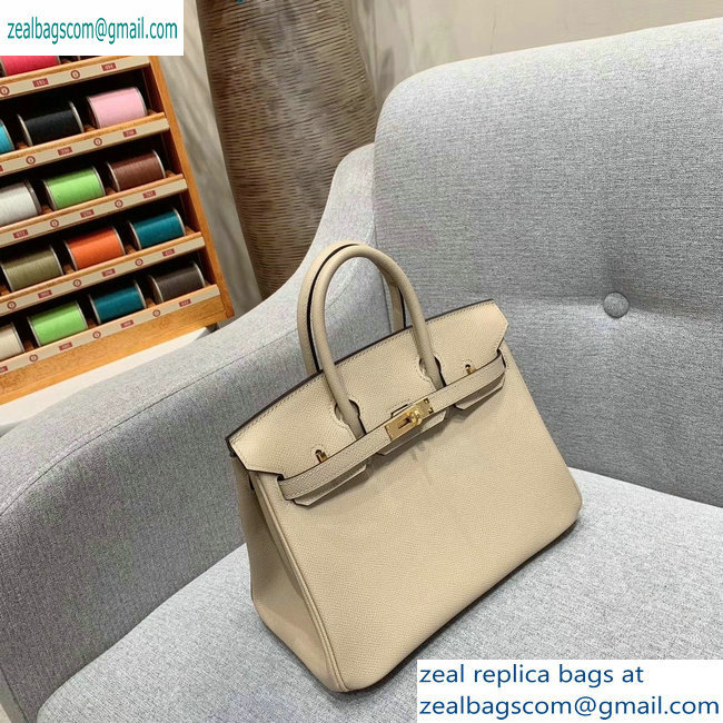 Hermes Birkin 25cm Bag in Original Epsom Leather Pale Gray