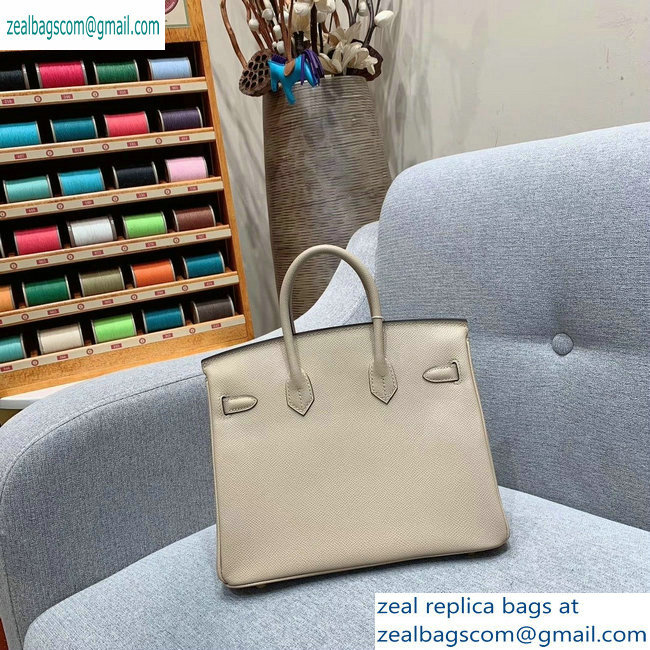 Hermes Birkin 25cm Bag in Original Epsom Leather Pale Gray