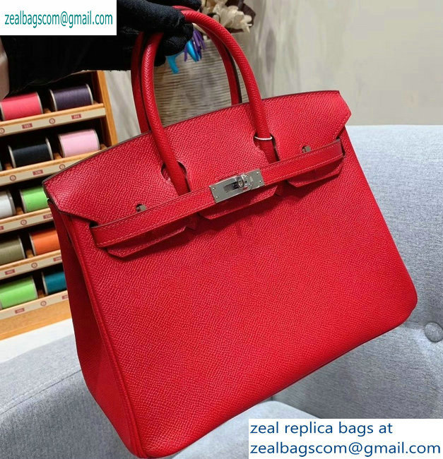 Hermes Birkin 25cm Bag in Original Epsom Leather Red