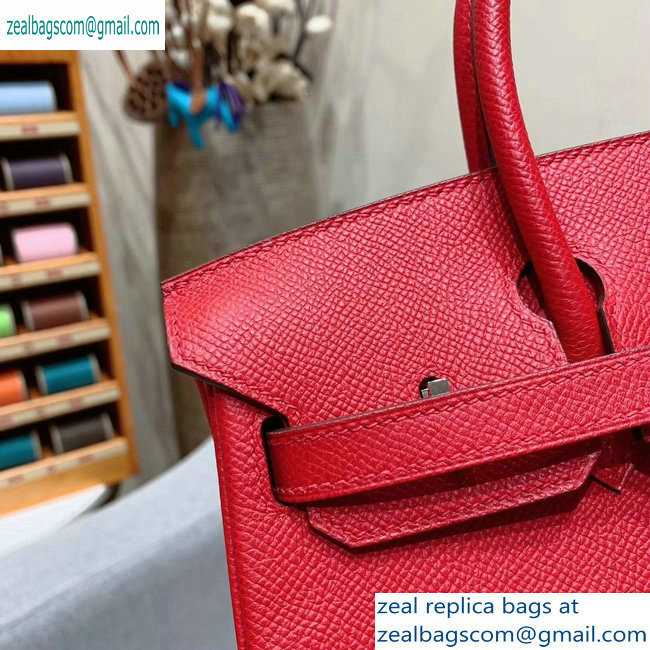 Hermes Birkin 25cm Bag in Original Epsom Leather Red - Click Image to Close