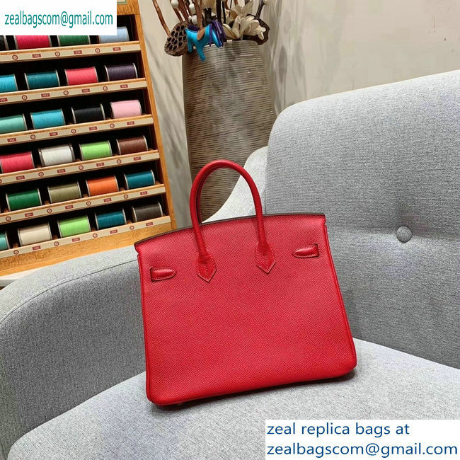 Hermes Birkin 25cm Bag in Original Epsom Leather Red - Click Image to Close