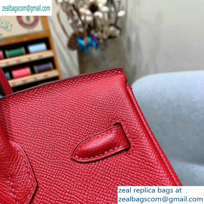 Hermes Birkin 25cm Bag in Original Epsom Leather Red - Click Image to Close