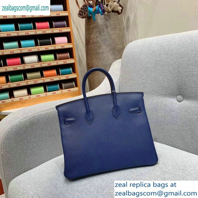 Hermes Birkin 25cm Bag in Original Epsom Leather Royal Blue - Click Image to Close