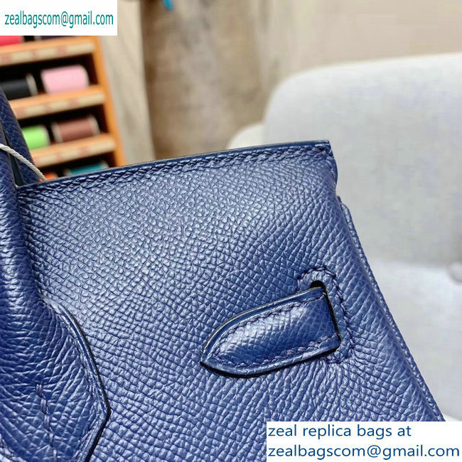 Hermes Birkin 25cm Bag in Original Epsom Leather Royal Blue - Click Image to Close