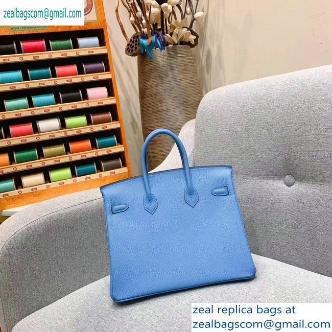 Hermes Birkin 25cm Bag in Original Epsom Leather Sky Blue