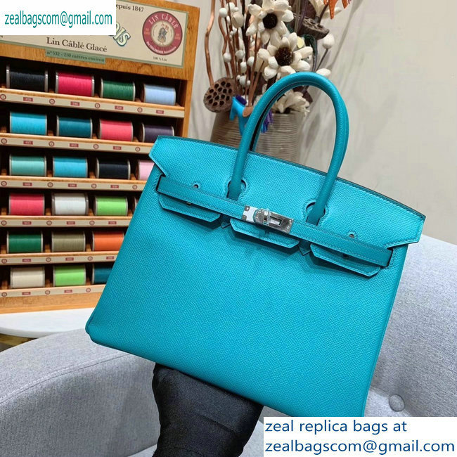 Hermes Birkin 25cm Bag in Original Epsom Leather Turquoise