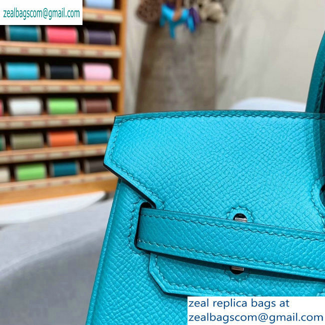 Hermes Birkin 25cm Bag in Original Epsom Leather Turquoise - Click Image to Close