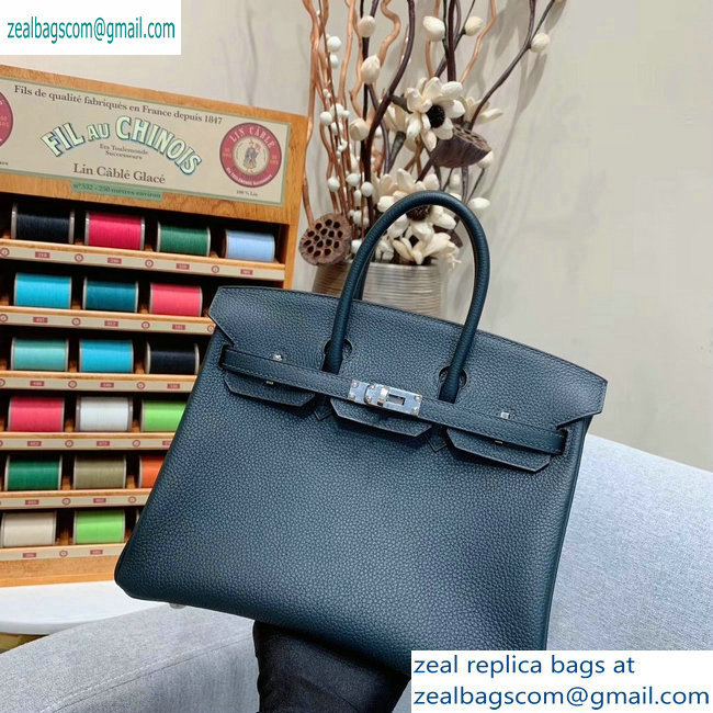 Hermes Birkin 25cm Bag in Original Togo Leather Blackish Green