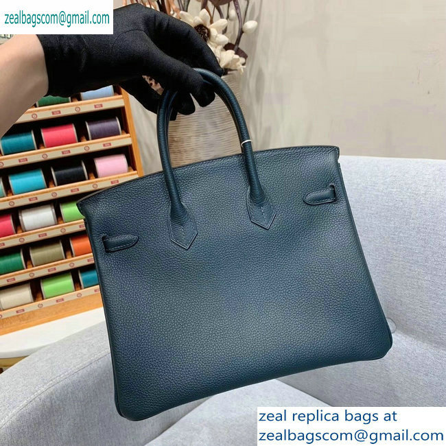 Hermes Birkin 25cm Bag in Original Togo Leather Blackish Green