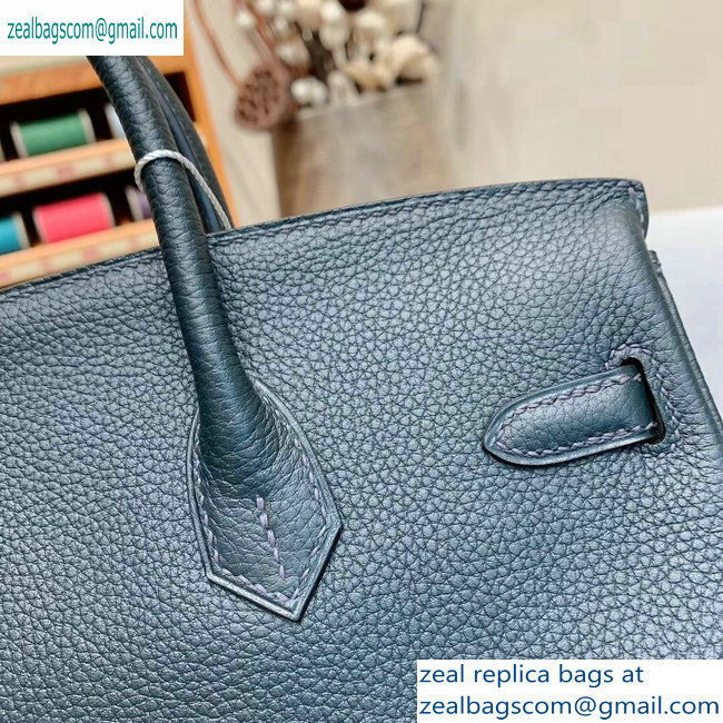 Hermes Birkin 25cm Bag in Original Togo Leather Blackish Green