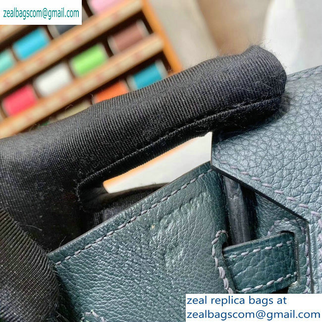 Hermes Birkin 25cm Bag in Original Togo Leather Blackish Green