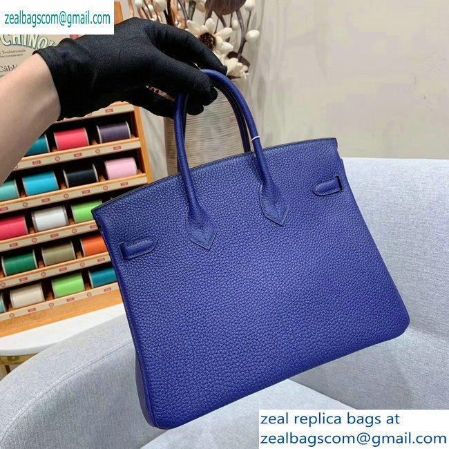 Hermes Birkin 25cm Bag in Original Togo Leather Blue