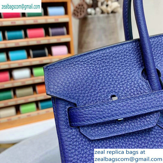 Hermes Birkin 25cm Bag in Original Togo Leather Blue