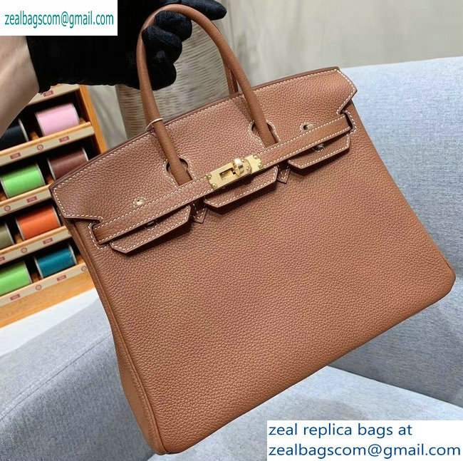 Hermes Birkin 25cm Bag in Original Togo Leather Brown