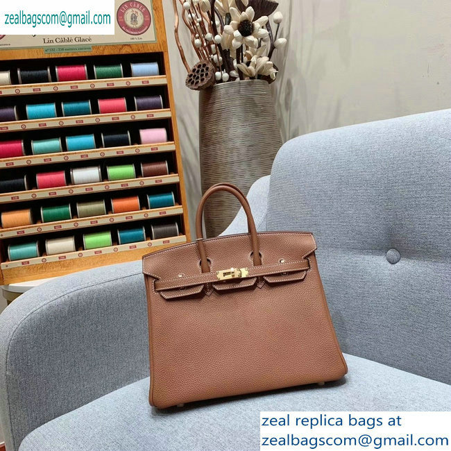Hermes Birkin 25cm Bag in Original Togo Leather Brown - Click Image to Close
