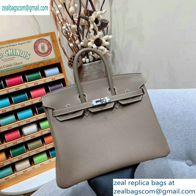 Hermes Birkin 25cm Bag in Original Togo Leather Elephant Gray