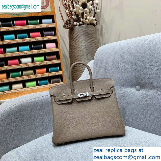 Hermes Birkin 25cm Bag in Original Togo Leather Elephant Gray