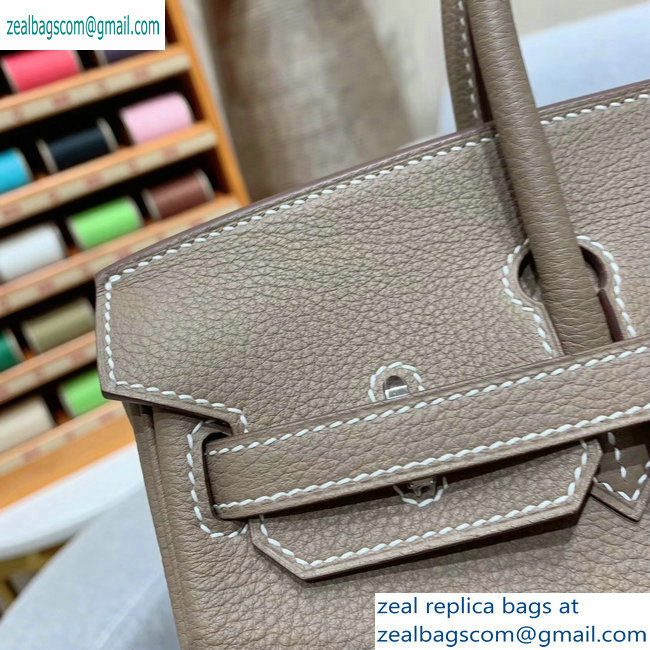 Hermes Birkin 25cm Bag in Original Togo Leather Elephant Gray - Click Image to Close