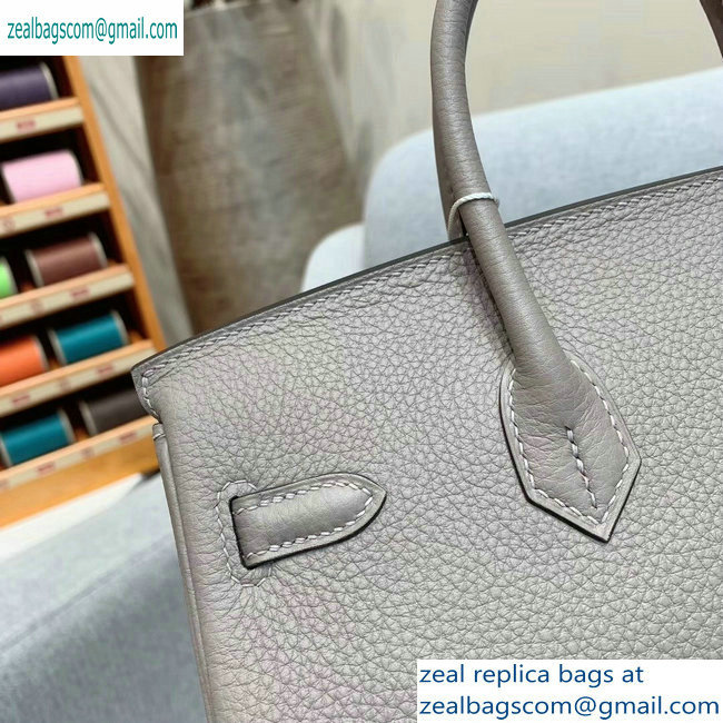 Hermes Birkin 25cm Bag in Original Togo Leather Light Gray