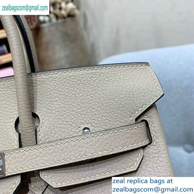 Hermes Birkin 25cm Bag in Original Togo Leather Pale Gray