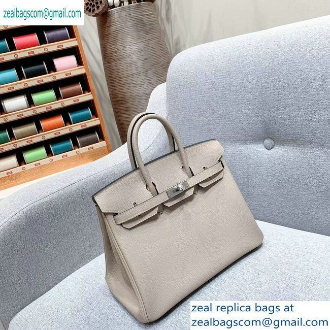 Hermes Birkin 25cm Bag in Original Togo Leather Pale Gray - Click Image to Close