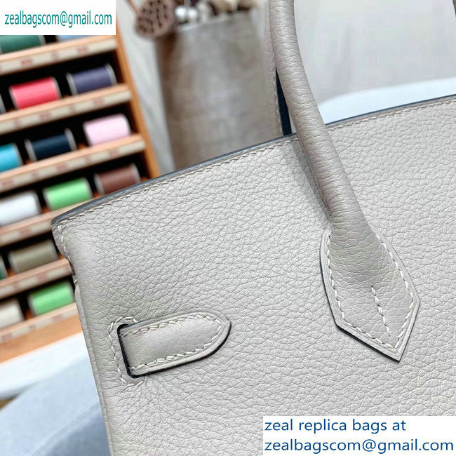 Hermes Birkin 25cm Bag in Original Togo Leather Pale Gray - Click Image to Close