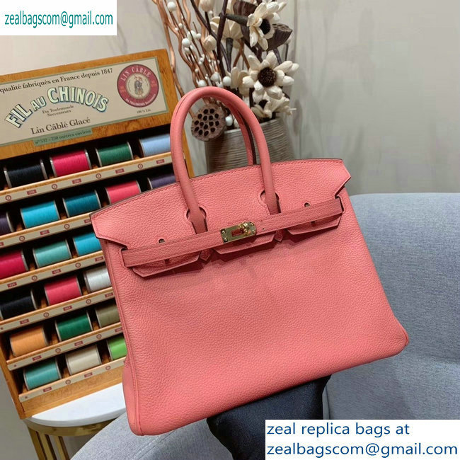 Hermes Birkin 25cm Bag in Original Togo Leather Pink - Click Image to Close