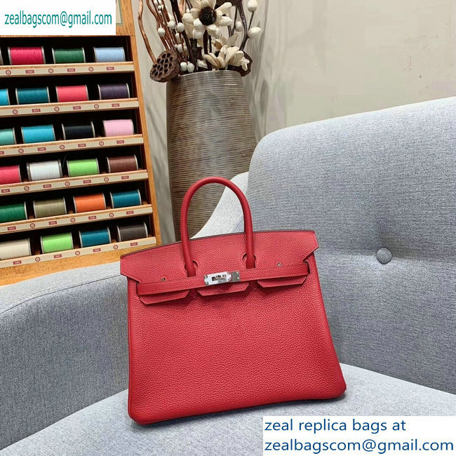 Hermes Birkin 25cm Bag in Original Togo Leather Red