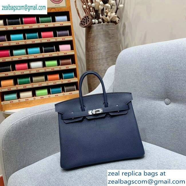 Hermes Birkin 25cm Bag in Original Togo Leather Royal Blue - Click Image to Close