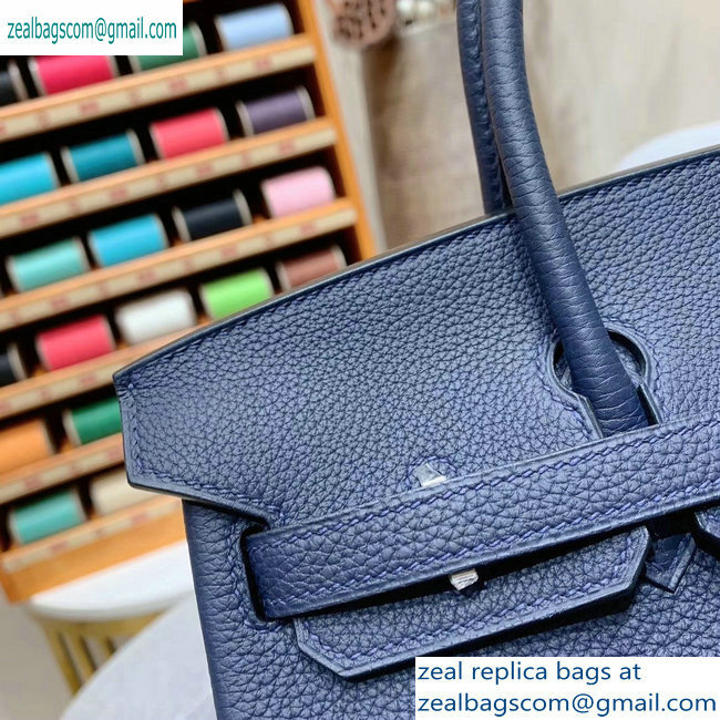 Hermes Birkin 25cm Bag in Original Togo Leather Royal Blue