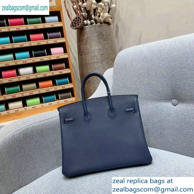 Hermes Birkin 25cm Bag in Original Togo Leather Royal Blue