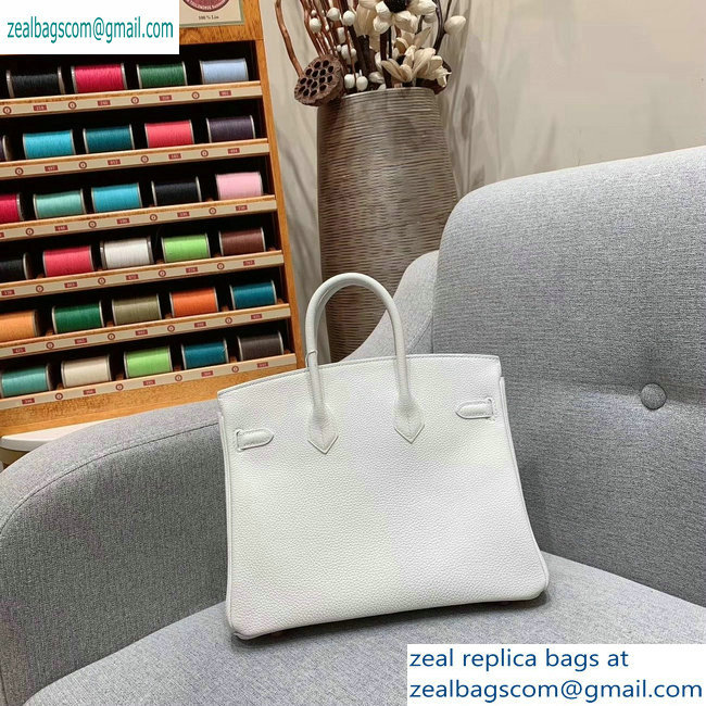 Hermes Birkin 25cm Bag in Original Togo Leather White