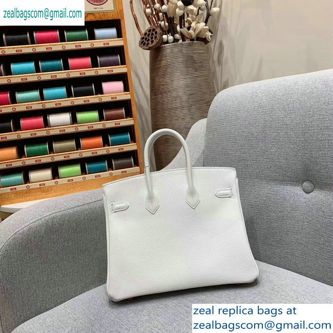 Hermes Birkin 25cm Bag in Original Togo Leather White - Click Image to Close