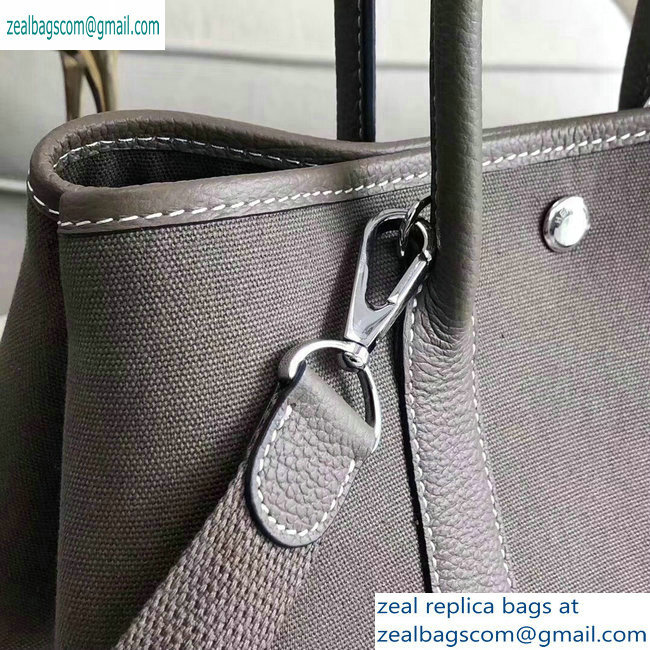 Hermes Canvas Garden Party 30/36 Bag Etoupe