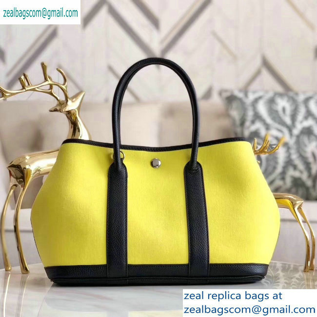 Hermes Canvas Garden Party 30/36 Bag Yellow - Click Image to Close