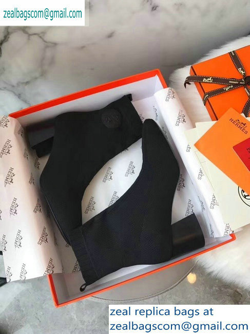 Hermes Heel 6cm Knit Volver 60 Ankle Boots Black 2019