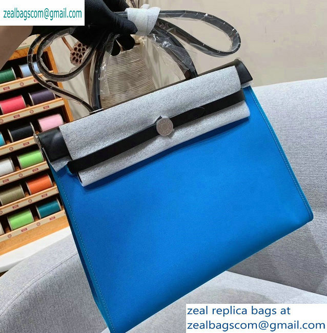 Hermes Herbag Zip 31 Bag in Original Quality Black/Blue - Click Image to Close