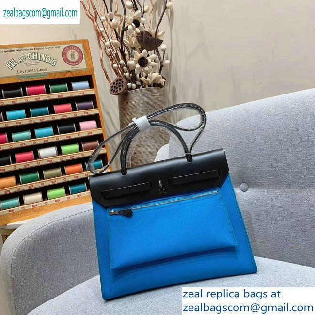 Hermes Herbag Zip 31 Bag in Original Quality Black/Blue - Click Image to Close